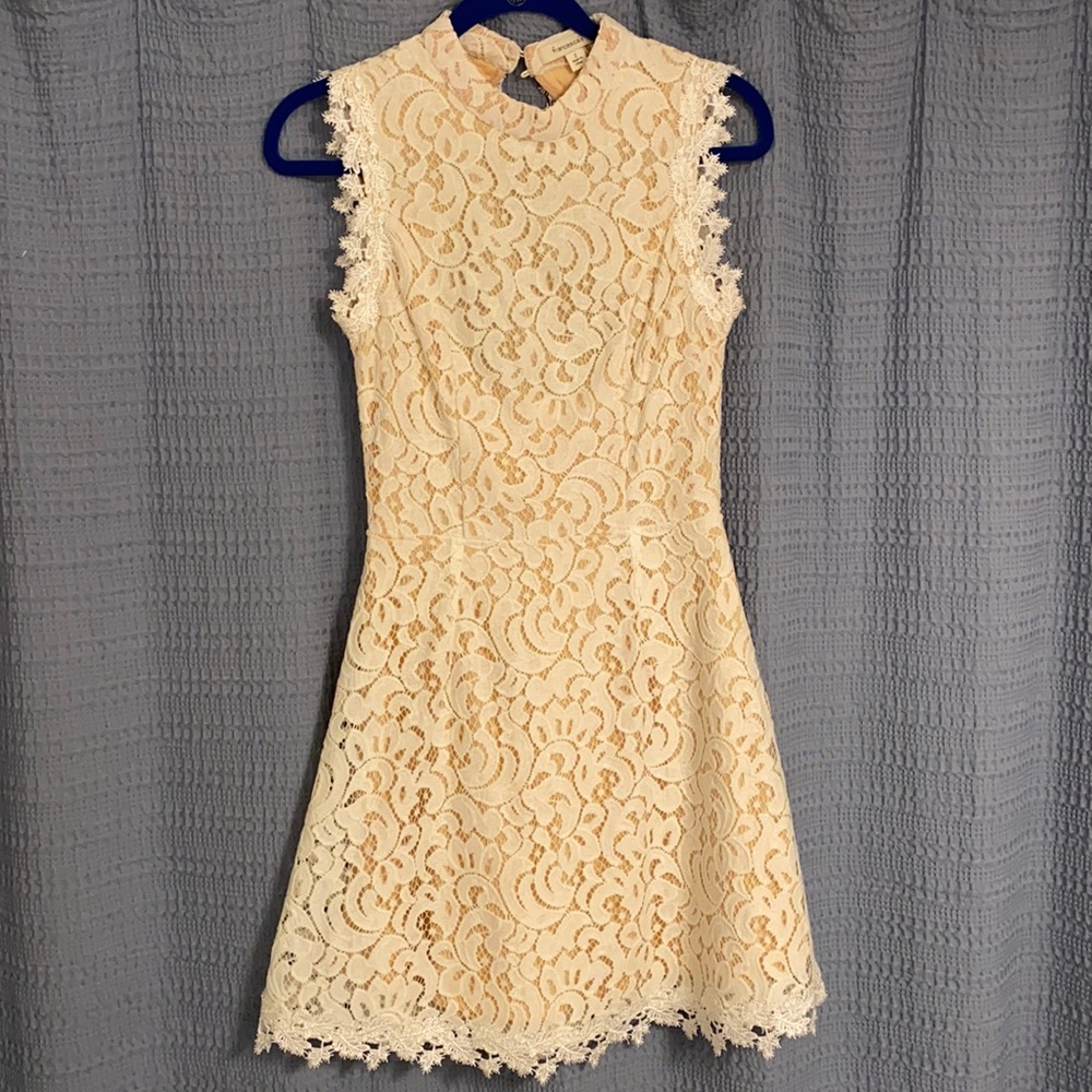 White lace A Line Cocktail Dress by Francescas